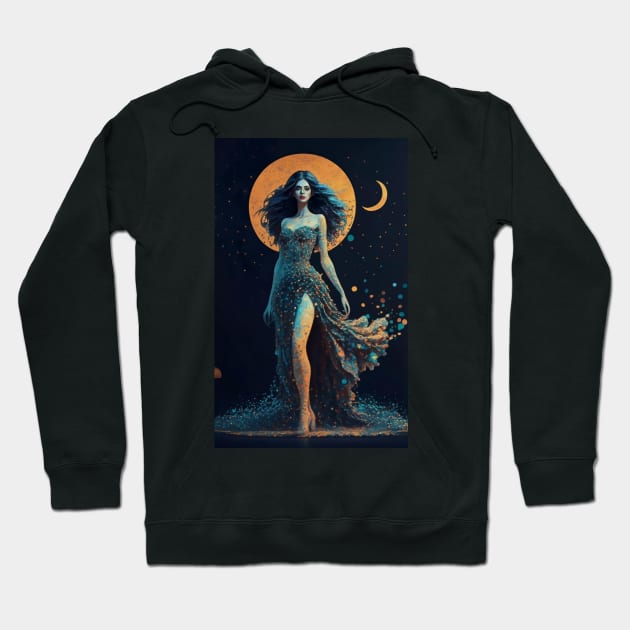 itle: "Moonlit Elegance Silhouette Tee Hoodie by AmazinfArt